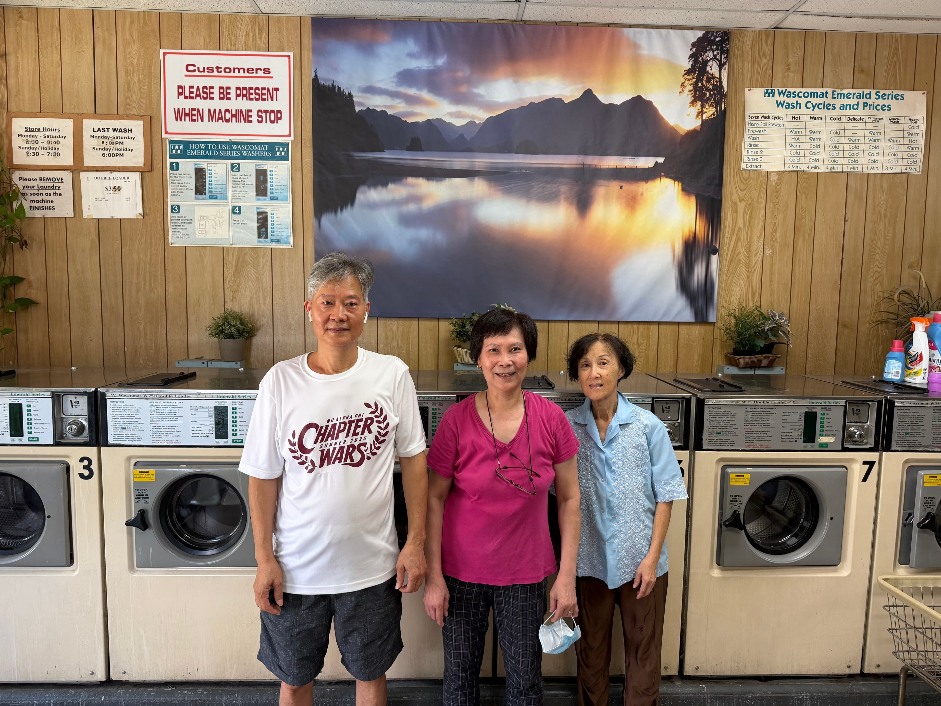 The family who owns and runs Mars Laundromat